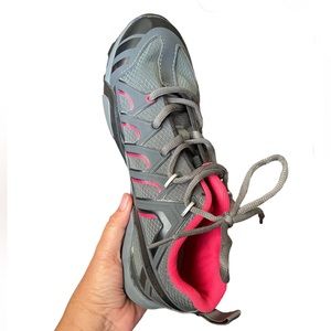 Shimano WM34 Cycling Spin Gray Pink Lace up Cycling Shoes Womens Size 7.8 EUR 40